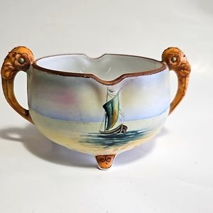 Nippon Bowl Hand Painted nautical dish Vintage trinket candy bowl